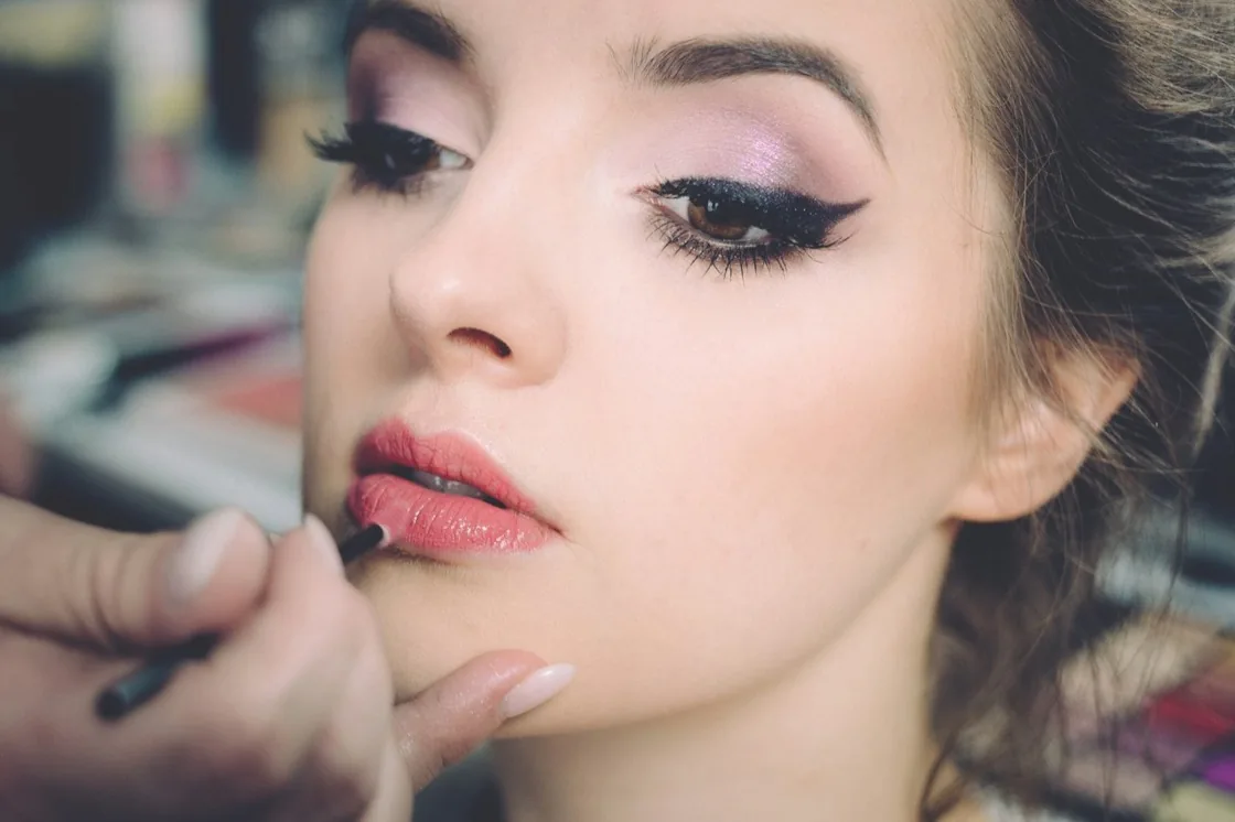 Makeup being applied for a wedding or special occasion